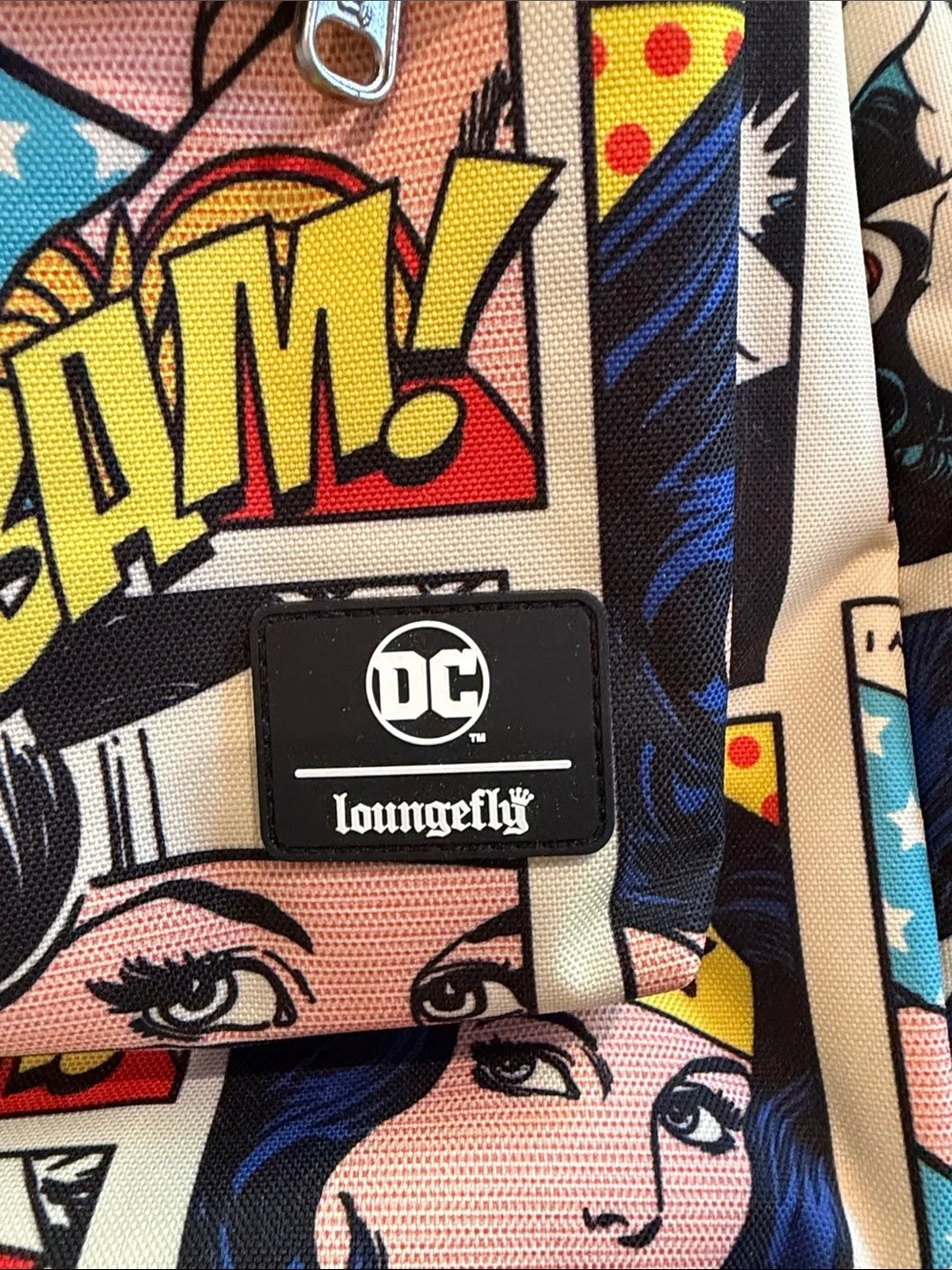 Loungefly Wonder Woman Comic Pop Art Backpack - Blue, Red, Yellow, Black, Cream